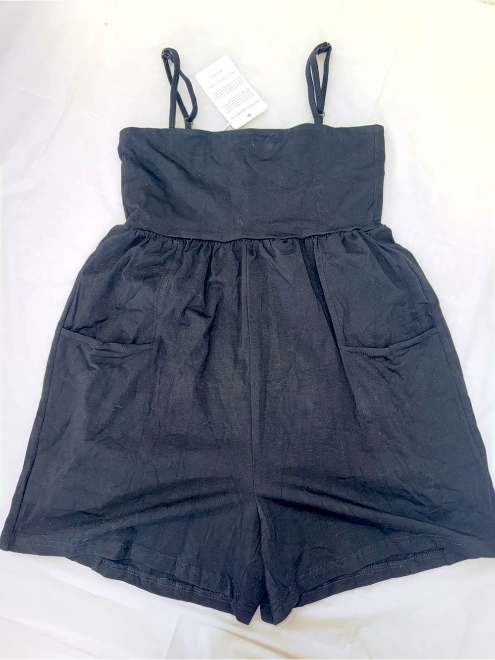 Women’s Black Spaghetti-Strap Romper